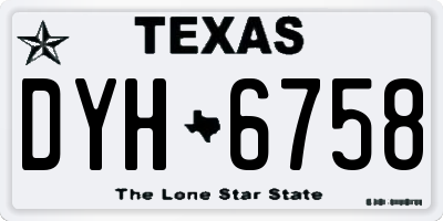 TX license plate DYH6758