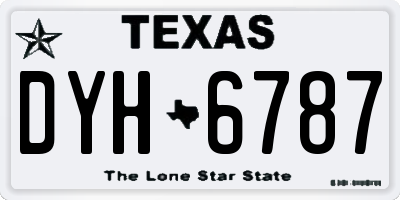 TX license plate DYH6787