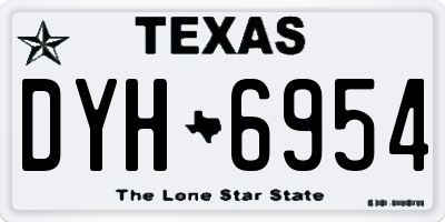 TX license plate DYH6954