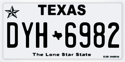 TX license plate DYH6982