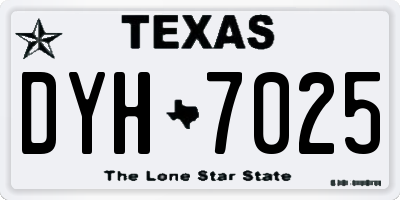 TX license plate DYH7025