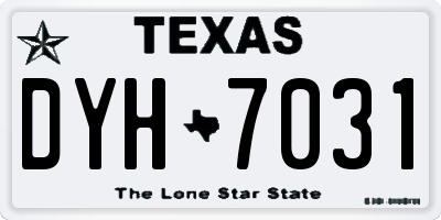 TX license plate DYH7031