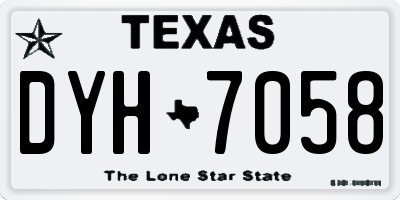 TX license plate DYH7058