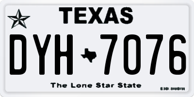 TX license plate DYH7076