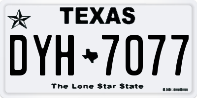 TX license plate DYH7077