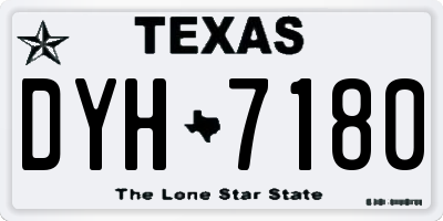 TX license plate DYH7180