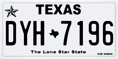 TX license plate DYH7196