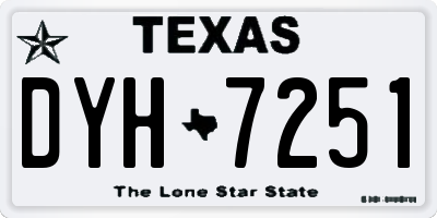 TX license plate DYH7251