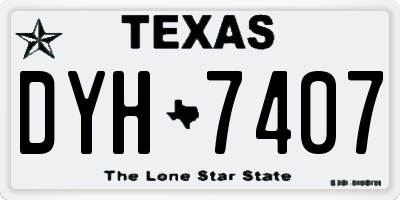 TX license plate DYH7407