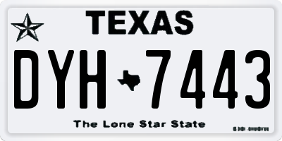 TX license plate DYH7443