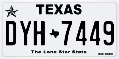 TX license plate DYH7449