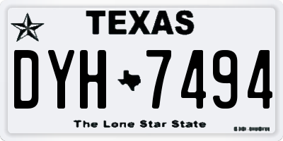 TX license plate DYH7494