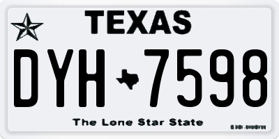 TX license plate DYH7598