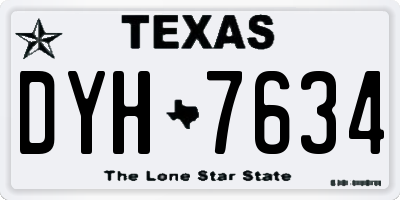 TX license plate DYH7634