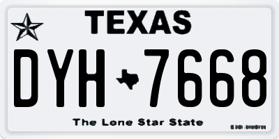 TX license plate DYH7668