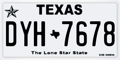 TX license plate DYH7678