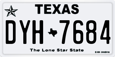 TX license plate DYH7684
