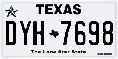 TX license plate DYH7698