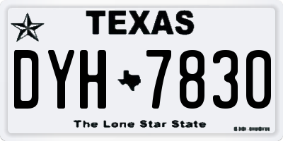 TX license plate DYH7830