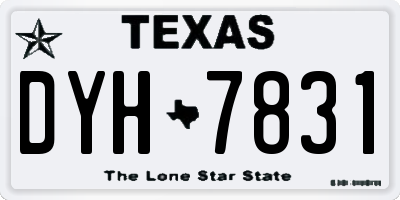 TX license plate DYH7831