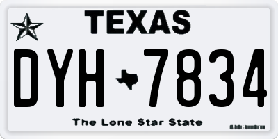 TX license plate DYH7834