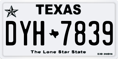 TX license plate DYH7839