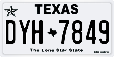 TX license plate DYH7849