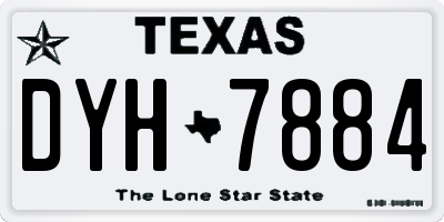 TX license plate DYH7884