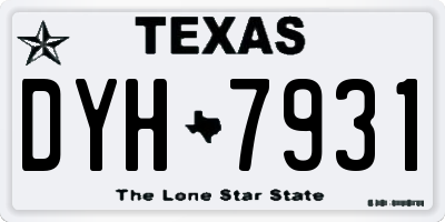 TX license plate DYH7931