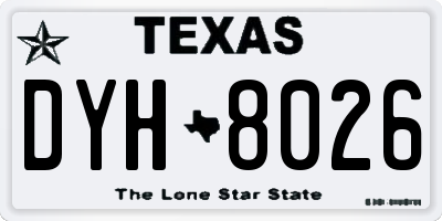 TX license plate DYH8026