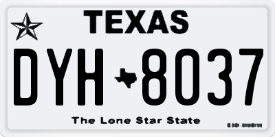TX license plate DYH8037