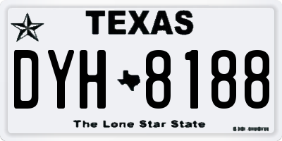 TX license plate DYH8188