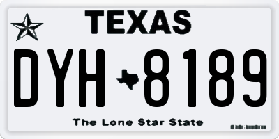 TX license plate DYH8189