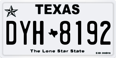 TX license plate DYH8192