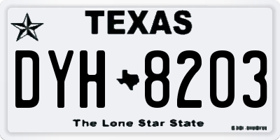 TX license plate DYH8203