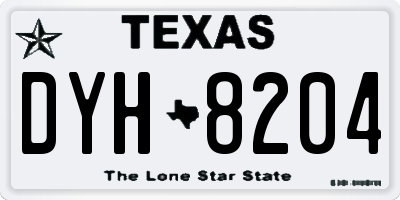 TX license plate DYH8204