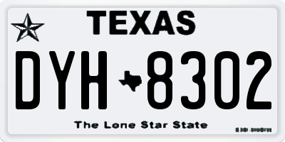 TX license plate DYH8302