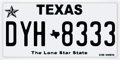 TX license plate DYH8333