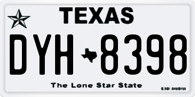 TX license plate DYH8398