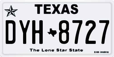 TX license plate DYH8727
