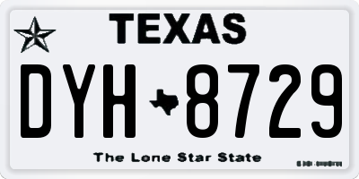 TX license plate DYH8729