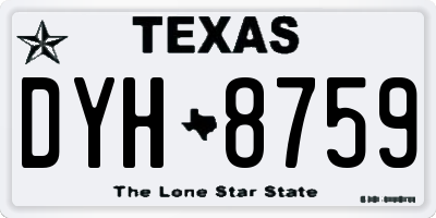 TX license plate DYH8759