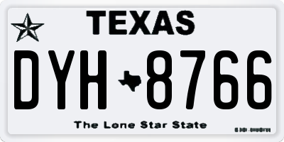 TX license plate DYH8766