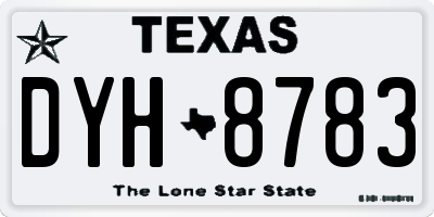 TX license plate DYH8783