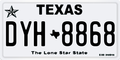 TX license plate DYH8868