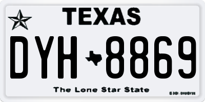 TX license plate DYH8869