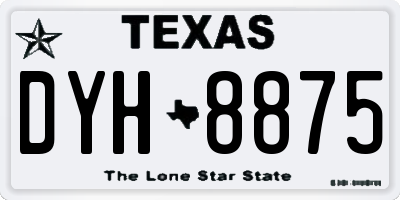 TX license plate DYH8875