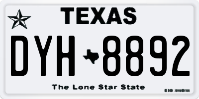 TX license plate DYH8892