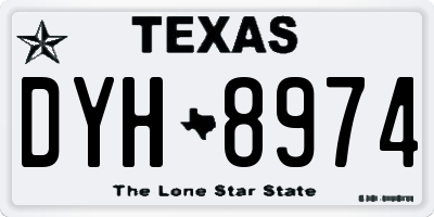 TX license plate DYH8974