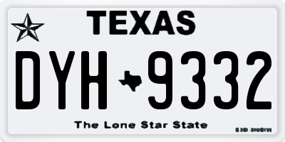 TX license plate DYH9332